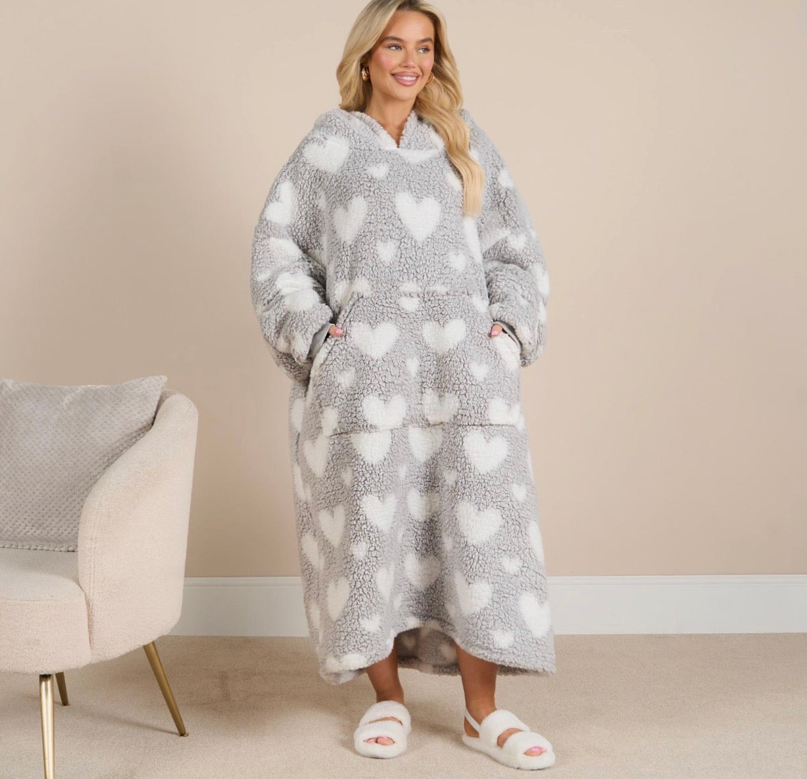 Heart Hoodie Blanket Extra Long Oversized