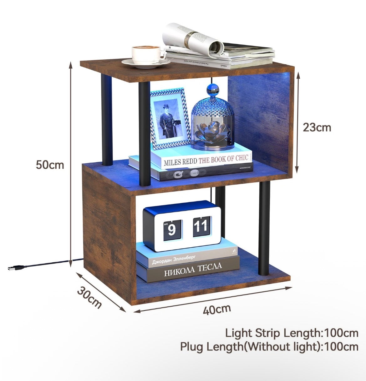 Bedside Table With LED Lights