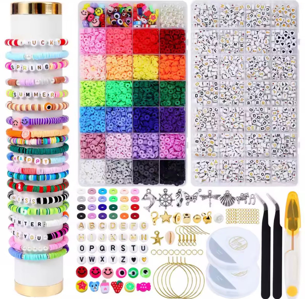 2 Boxes Jewelry Making Kit Beads for Bracelets