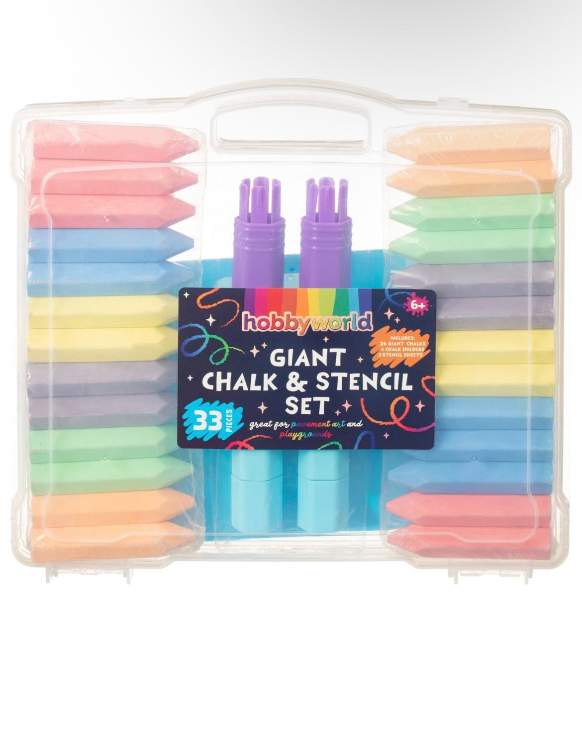 33pcs Giant Chalk & Stencil Set