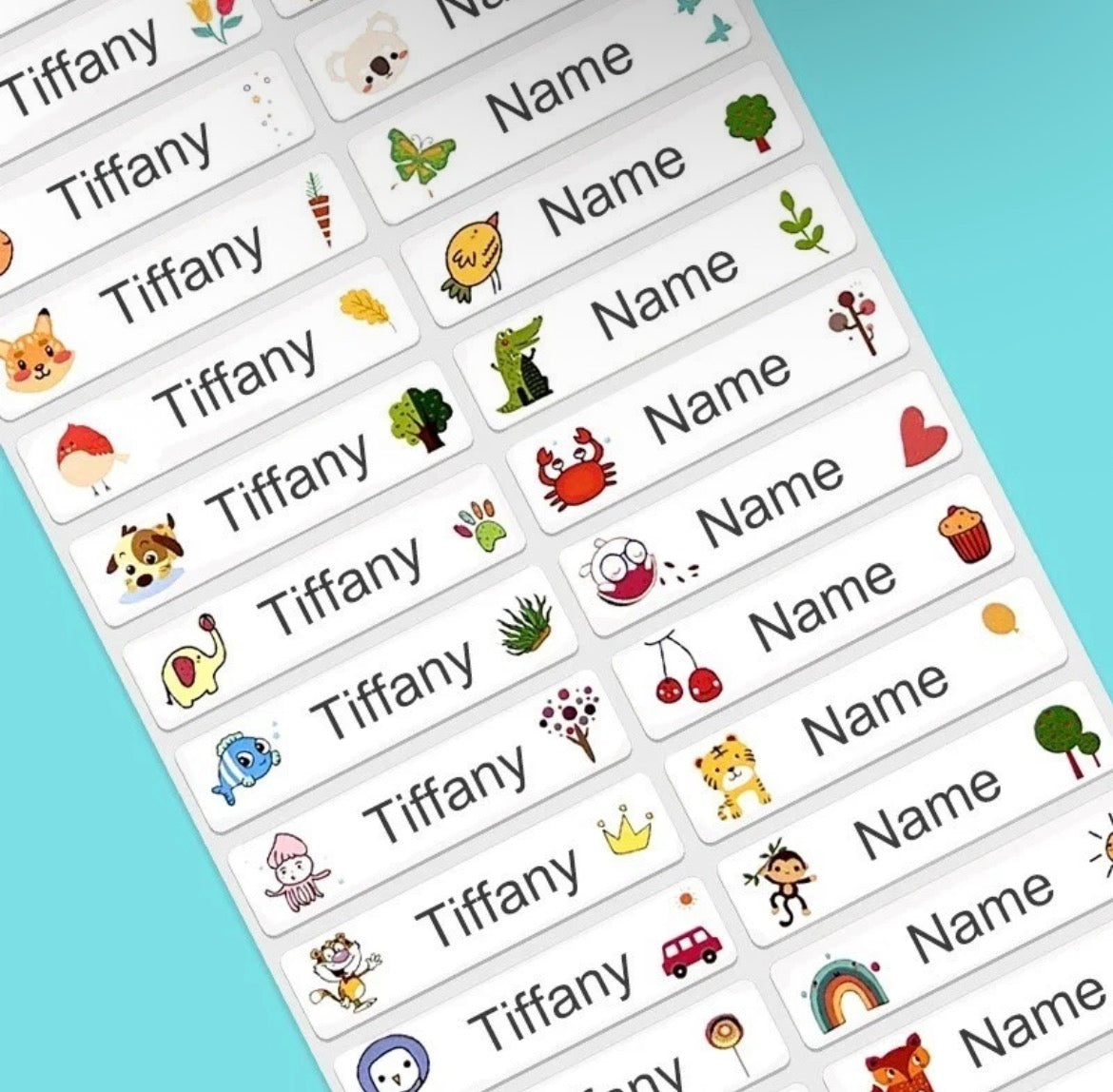 60pc Personalised Name Waterproof Stickers