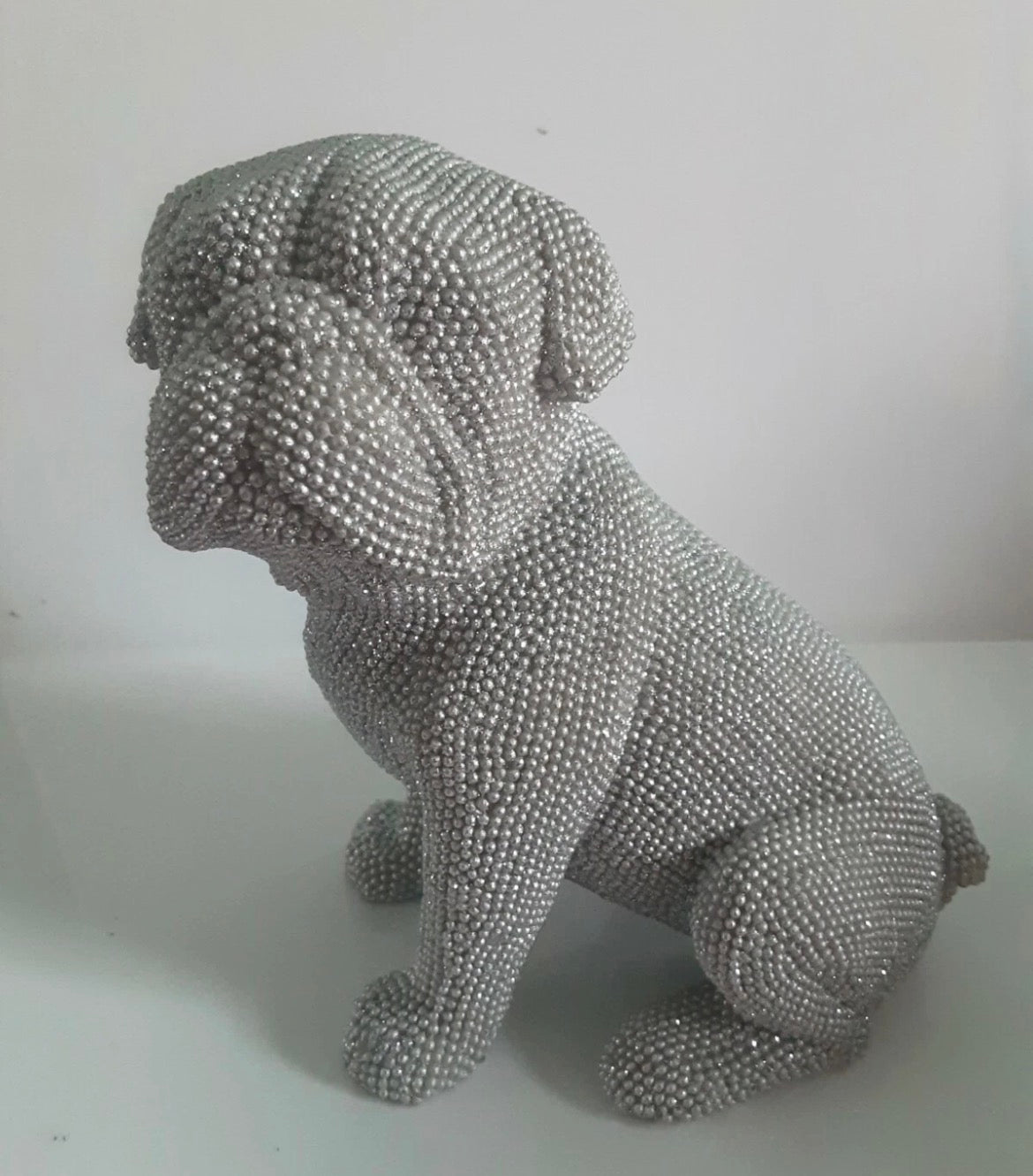 Silver Art Diamante Pug Ornament