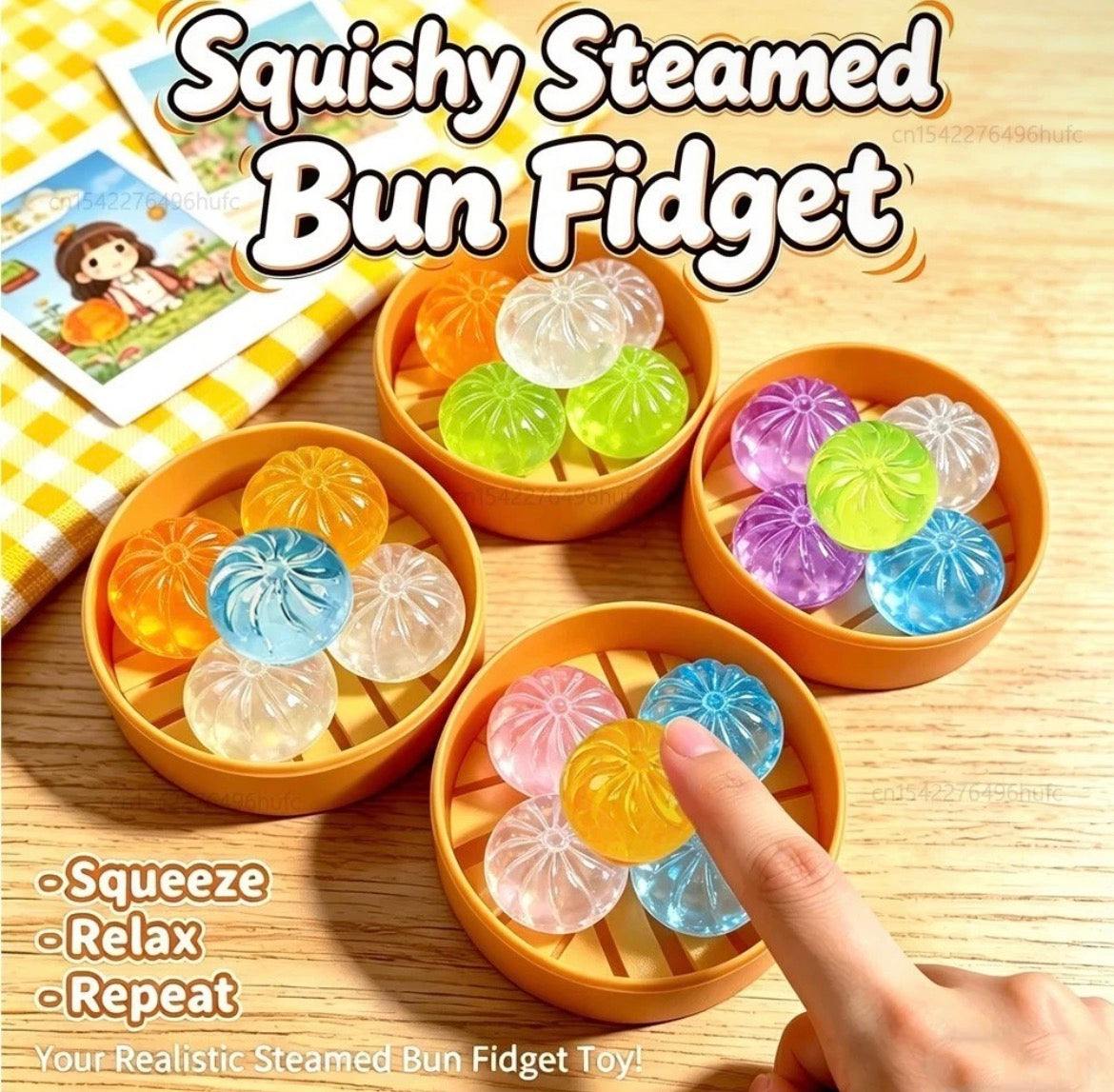 5Pcs Mini Glitter Dumpling Squishy Toy