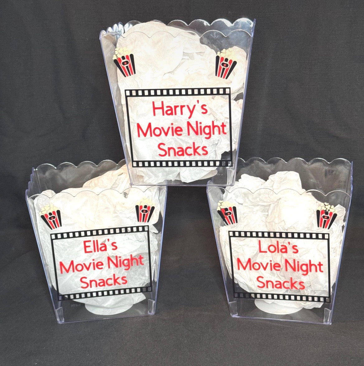Personalised Movie Night Snacks Tub