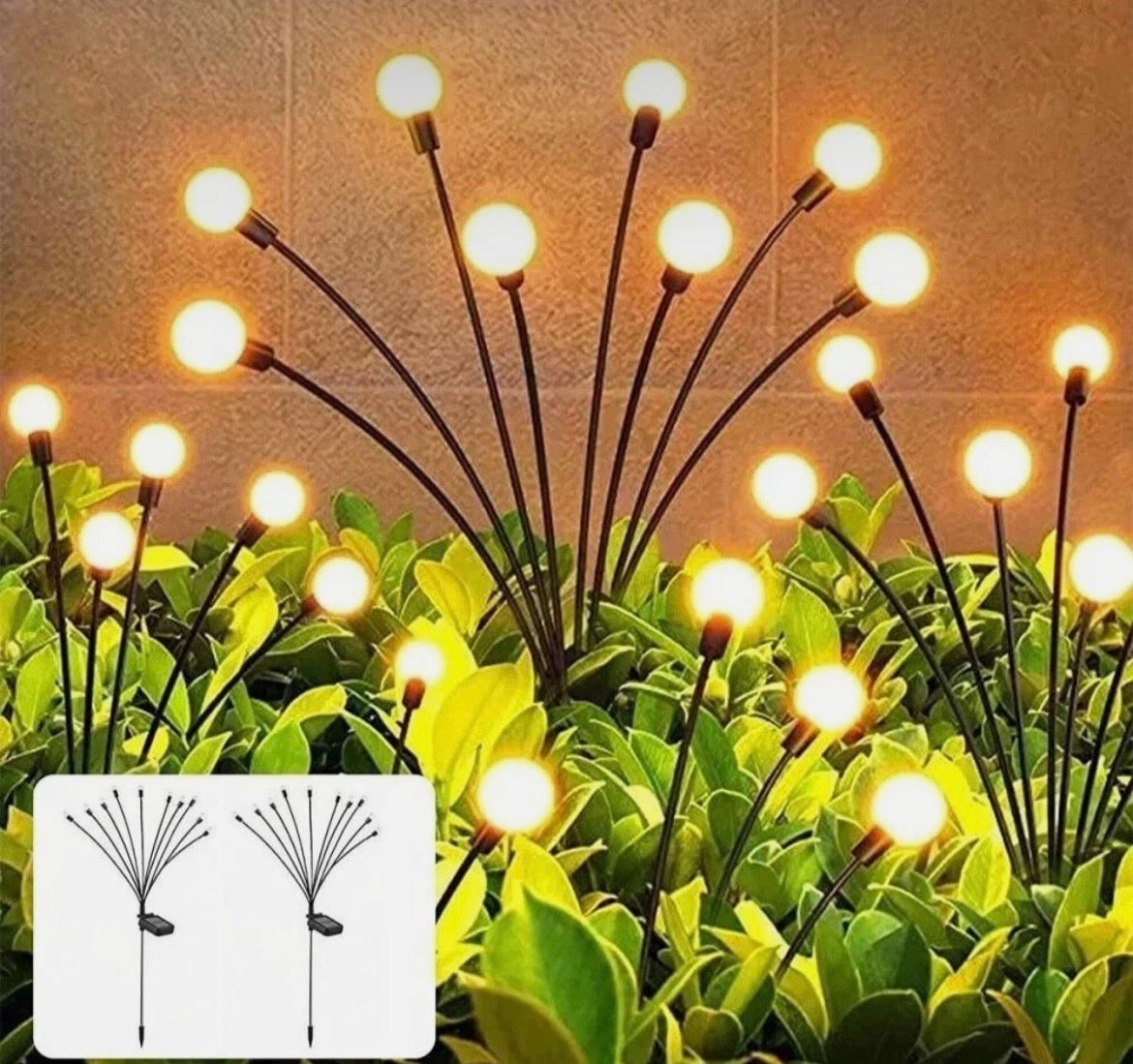 2 Pack Swaying LED Solar Powered Garden Lights