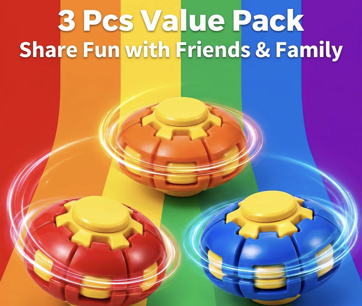 Press To Spin Fidget Balls 3Pck