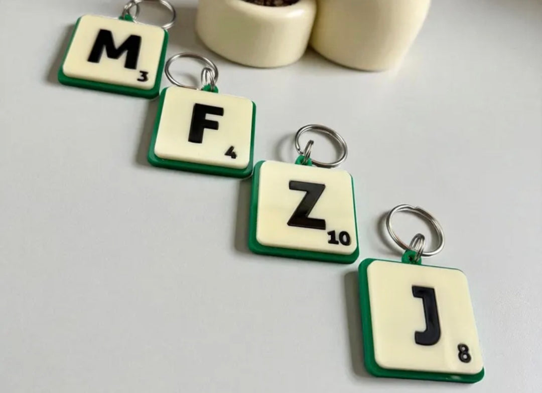 Personalised Scrabble Piece Initial Keyring