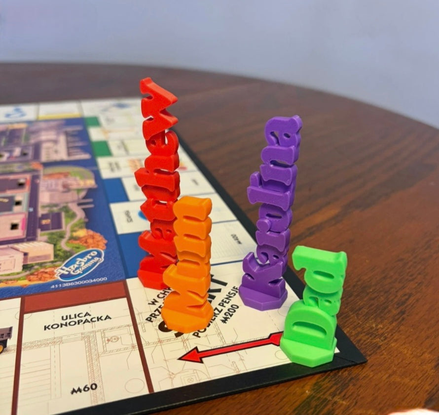 Personalised Name Board Game Playing Pieces