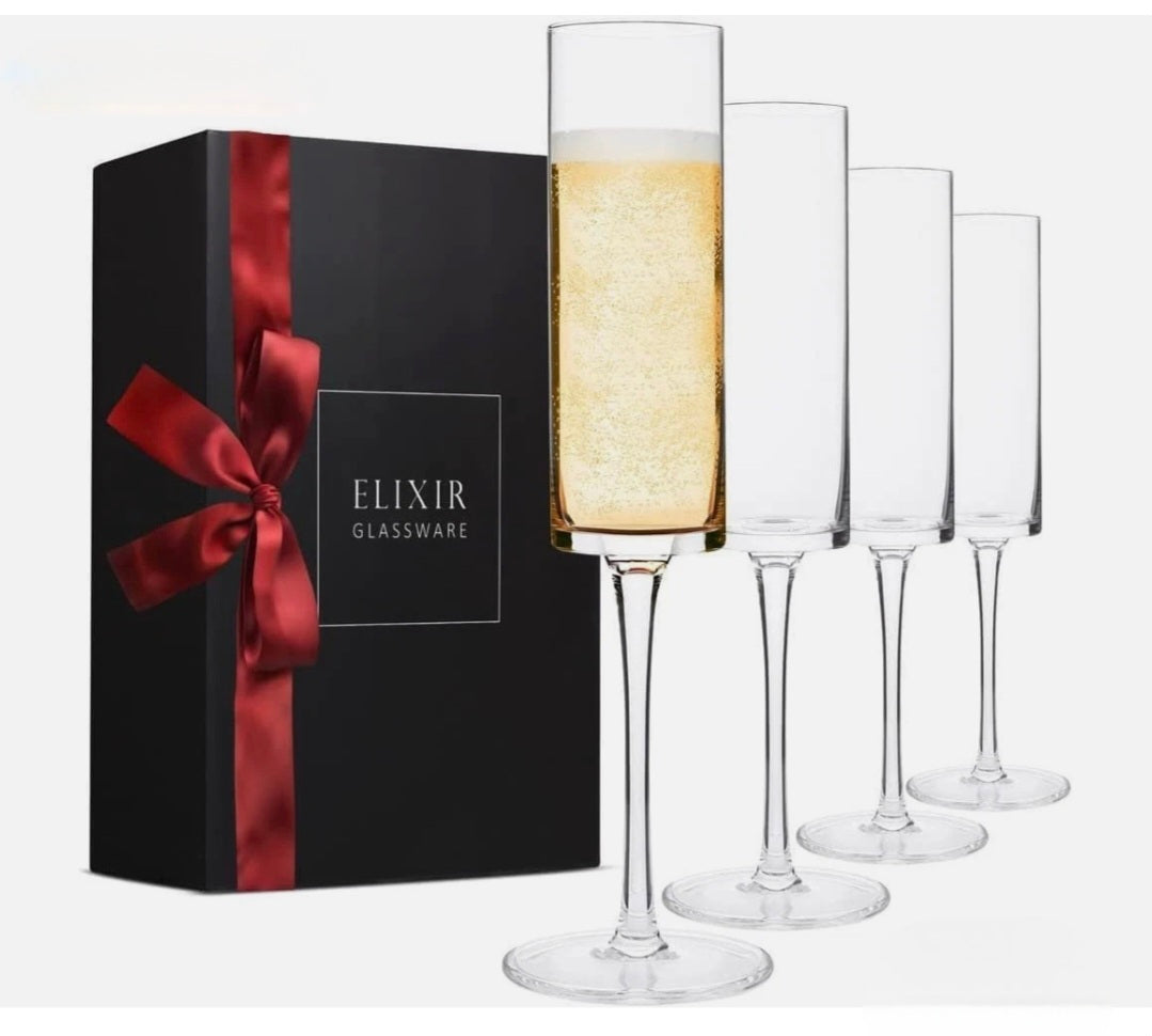 Champagne Flutes Set Of 4 Glasses