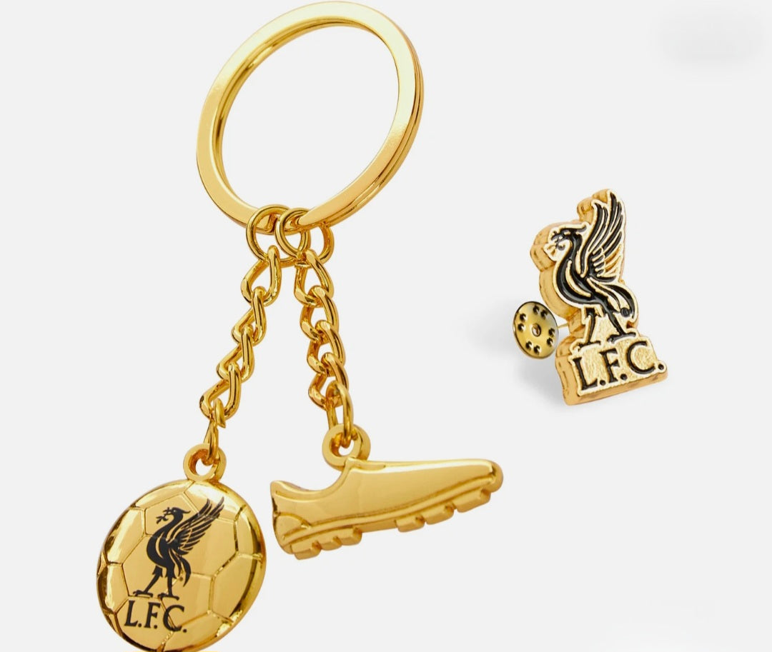 Liverpool FC Keychain & Badge Set
