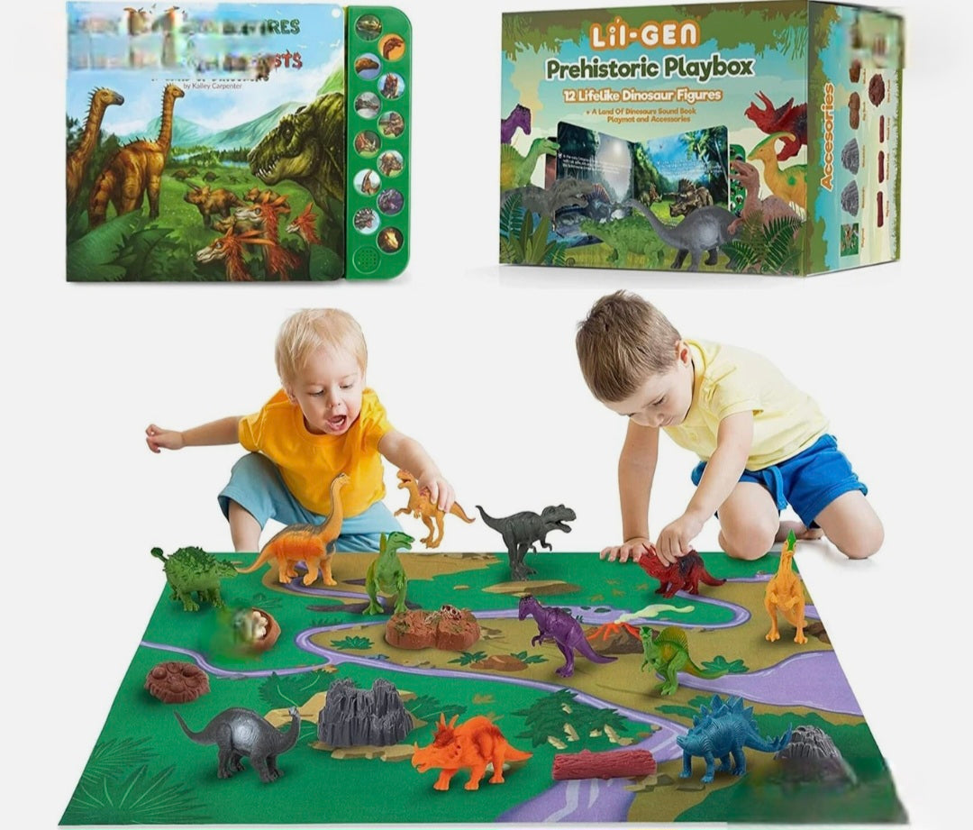 Dinosaur Play Mat With Dinosaurs And Interactive Book