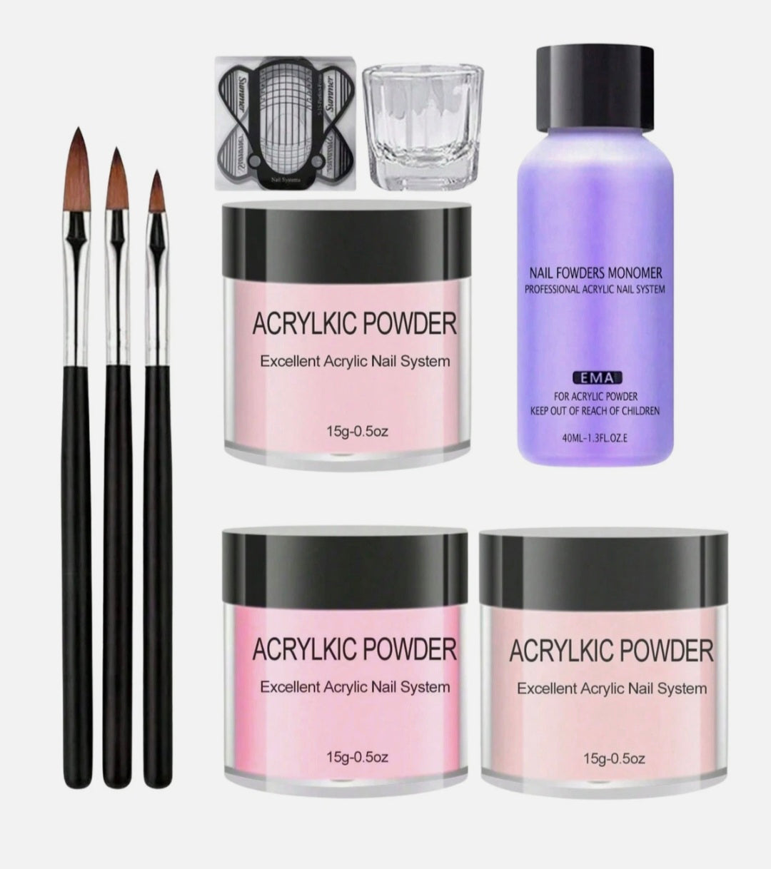 Acrylic Nail Starter Kit Powder & Monomer