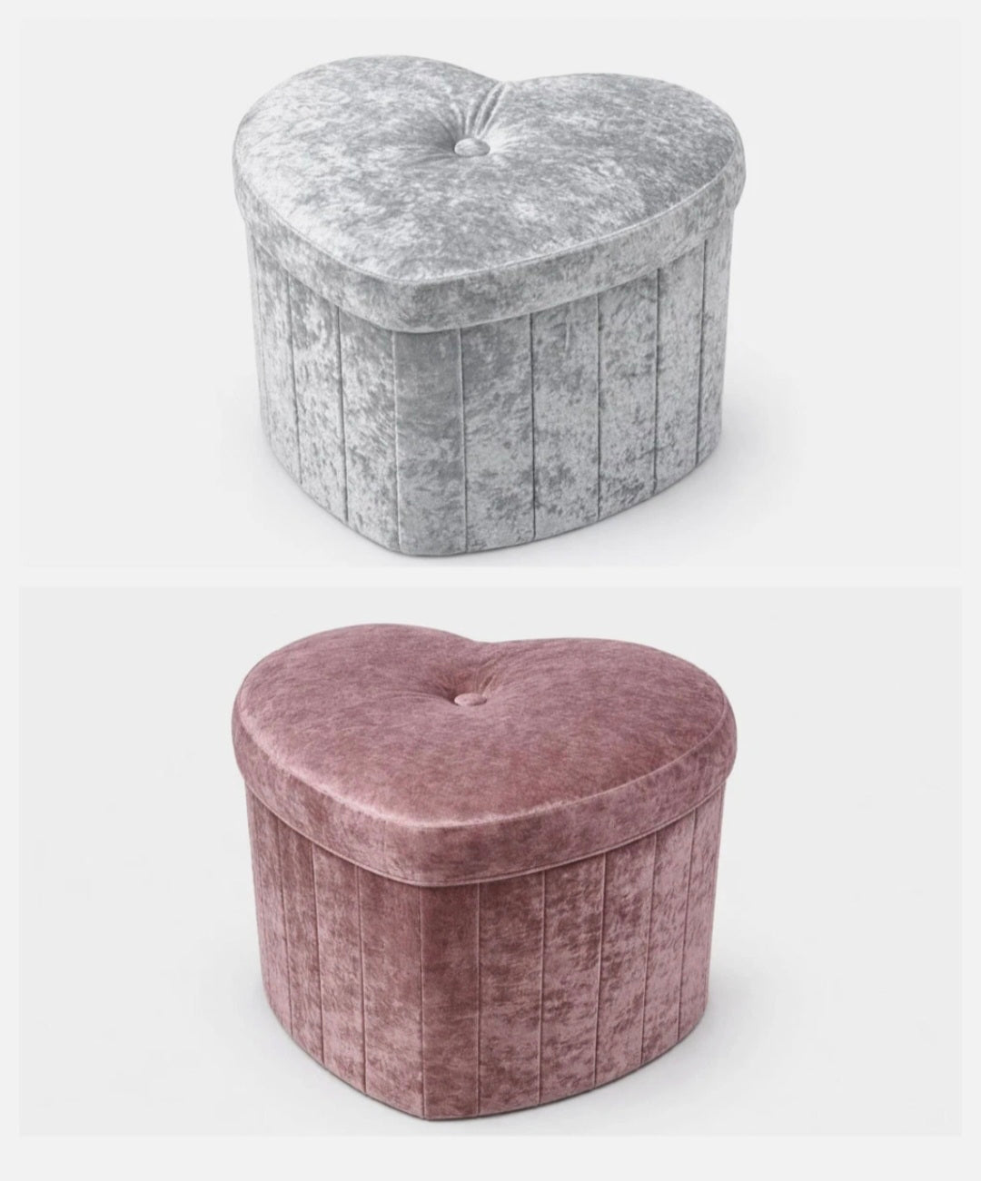 Heart Foldable Storage Ottoman