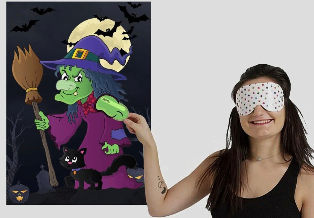 Halloween Pin The Nose On The Witch Game