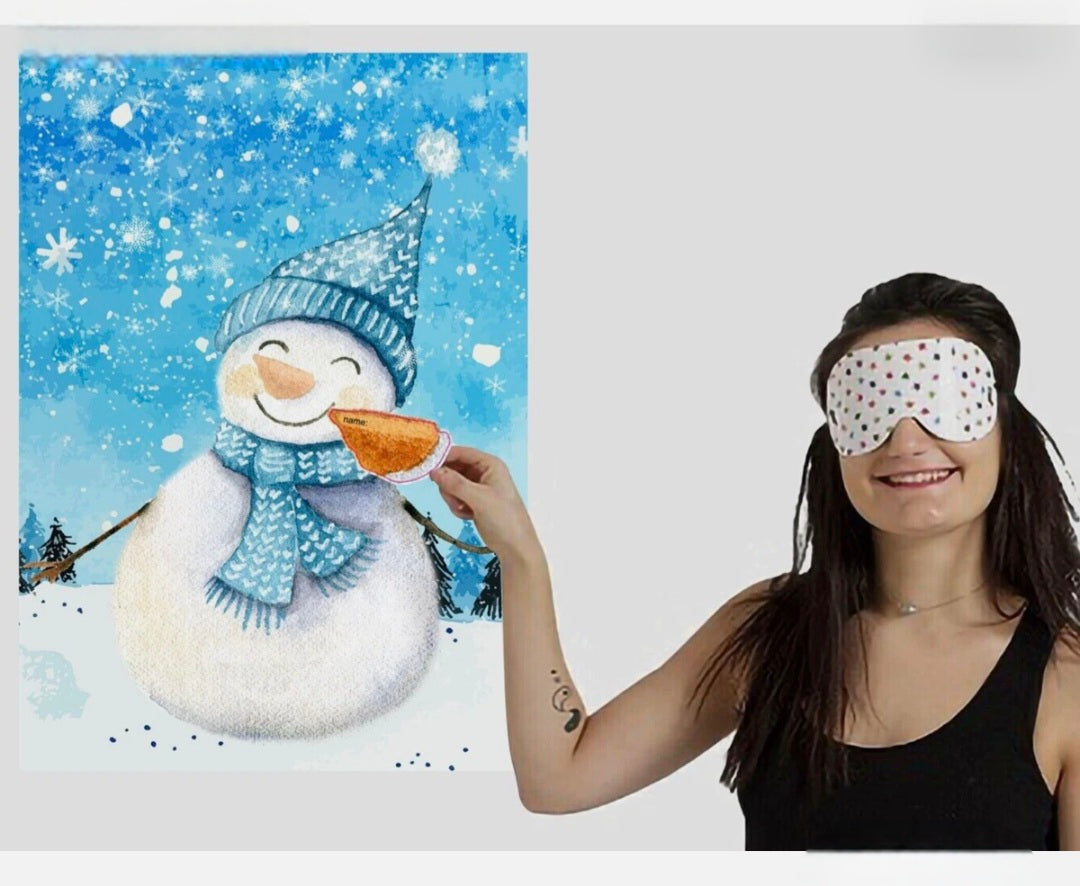 Christmas Pin The Carrot On The Snowman Game
