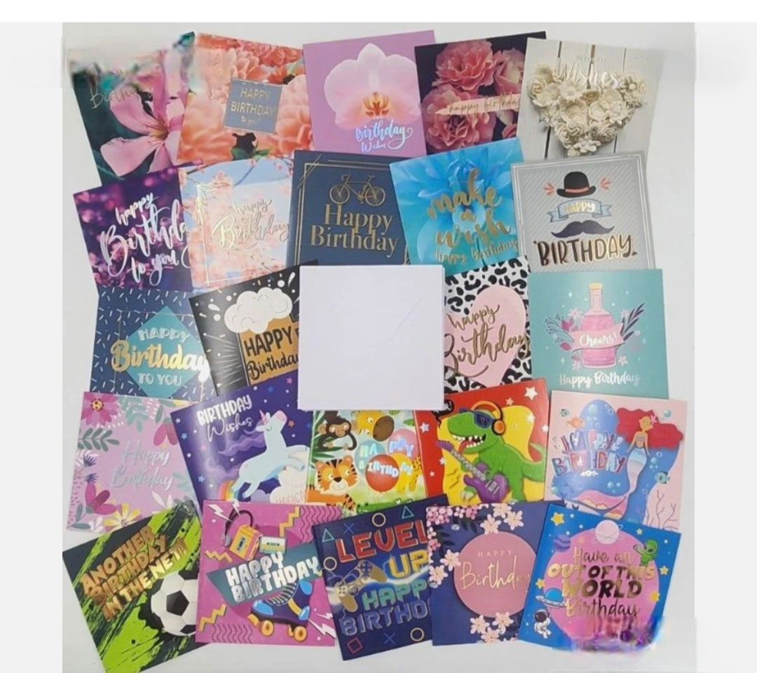 Happy Birthday Mixed Pack Of 24 Cards