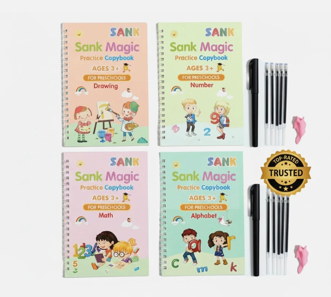 Preschool Reusable Learning Books 4Pck