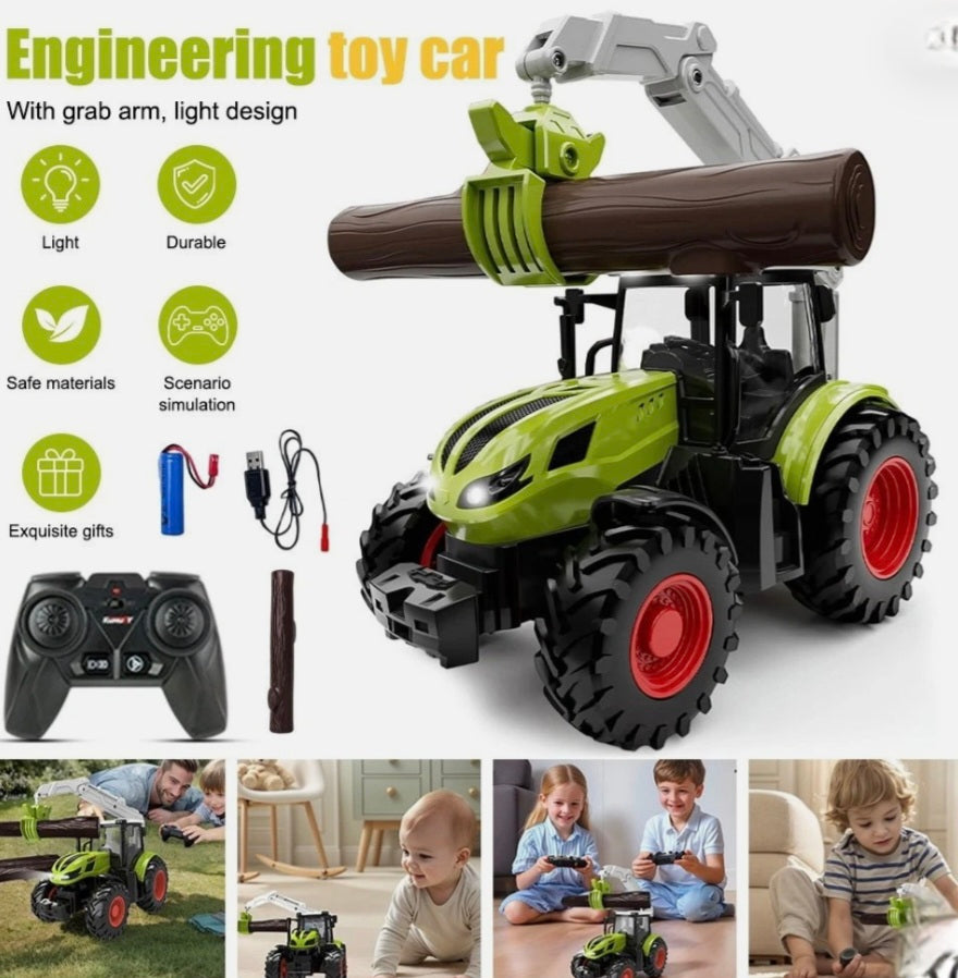 Remote Control Tractor With Rotating Arm