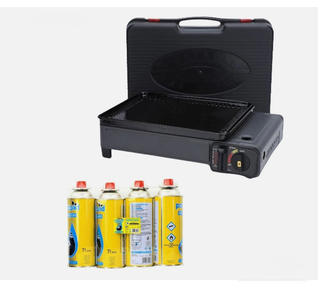Portable Bbq Camping Grill Plus 4 Refills