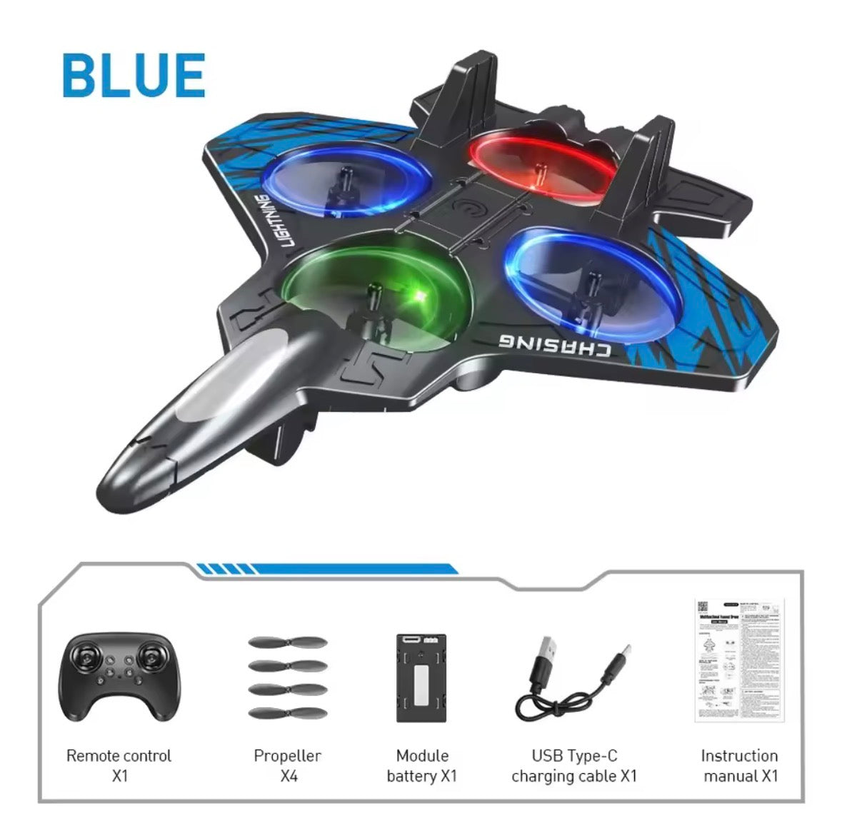 Remote Control Rechargeable Gravity Sensing Four Motor Helicopter