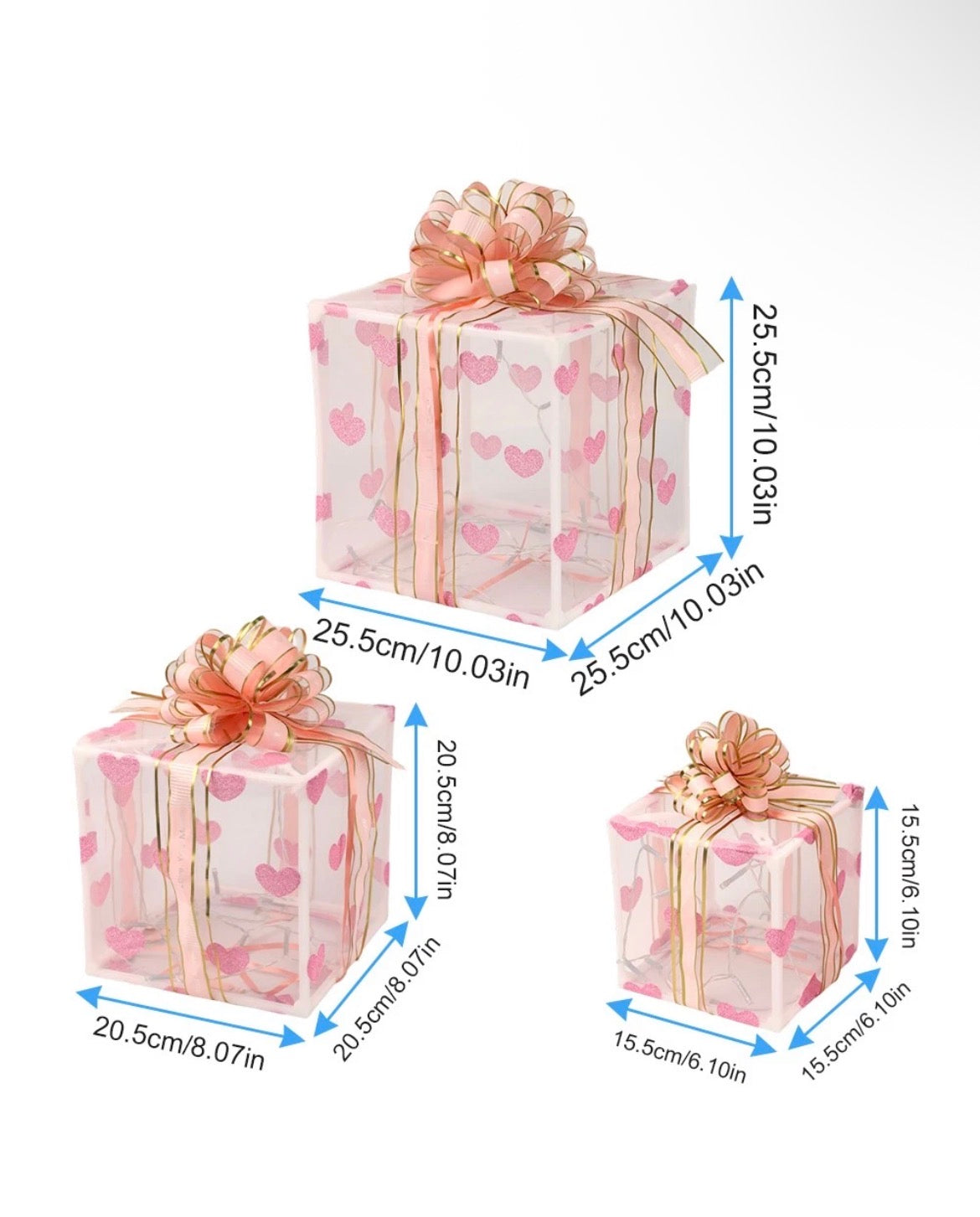 3 Decorative Gift Boxes LED Lights