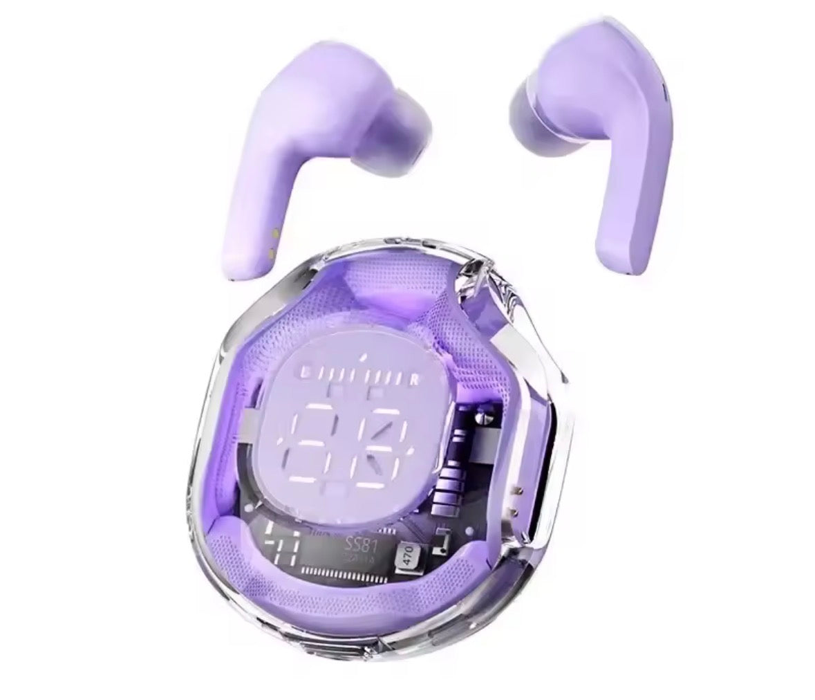 Wireless Bluetooth Headphones LED Power Digital Display