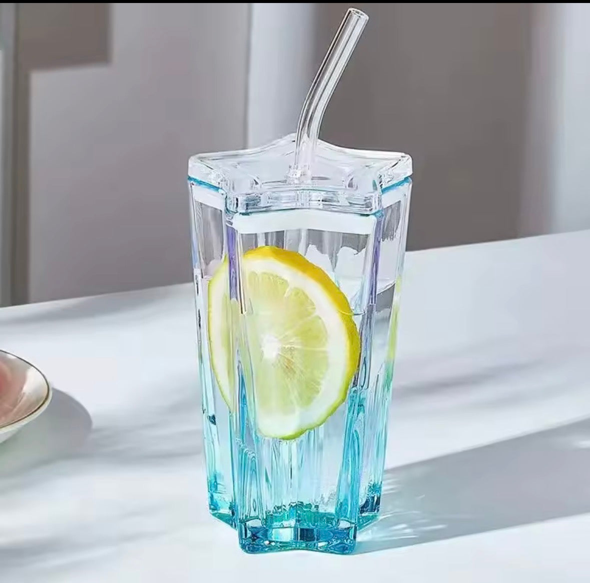 300ml Straw Tumbler Glass Star