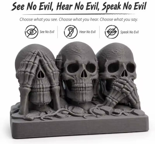 3 Wise Skulls Statue
