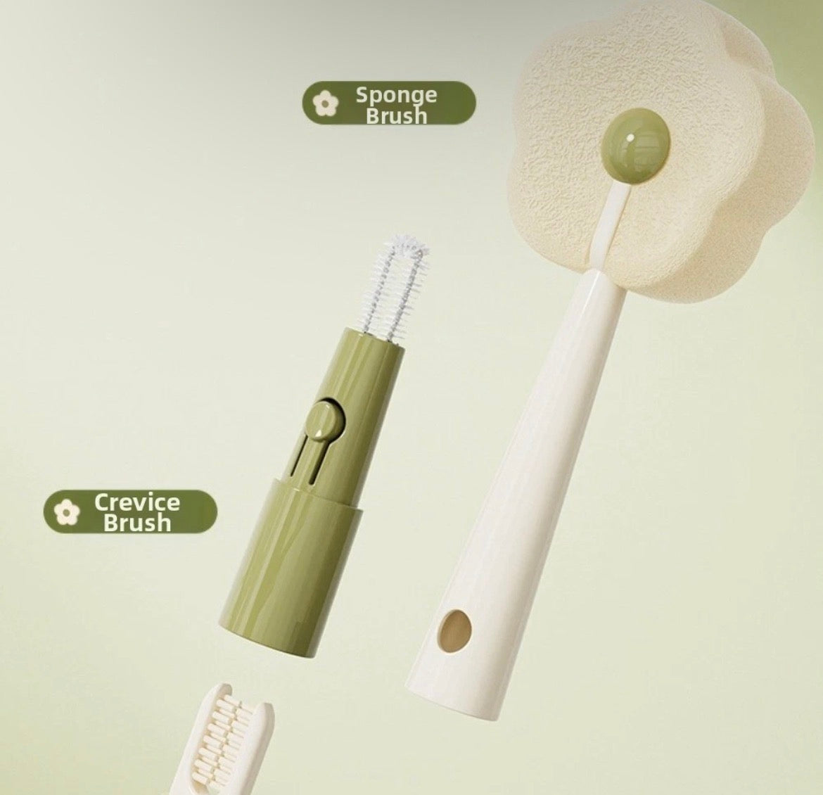 Flower Sponge Head Three-in- Cleaning Brush