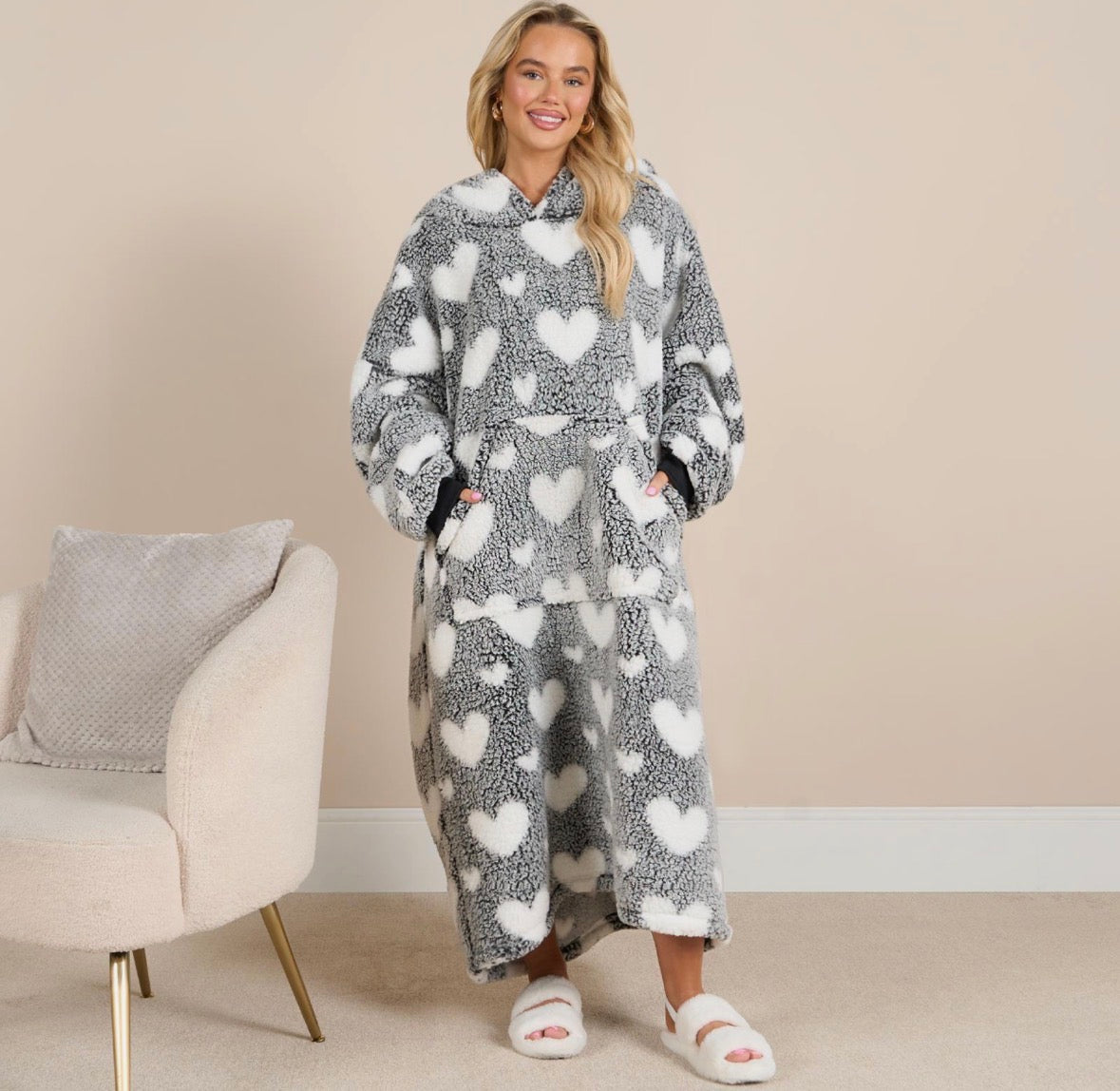 Heart Hoodie Blanket Extra Long Oversized