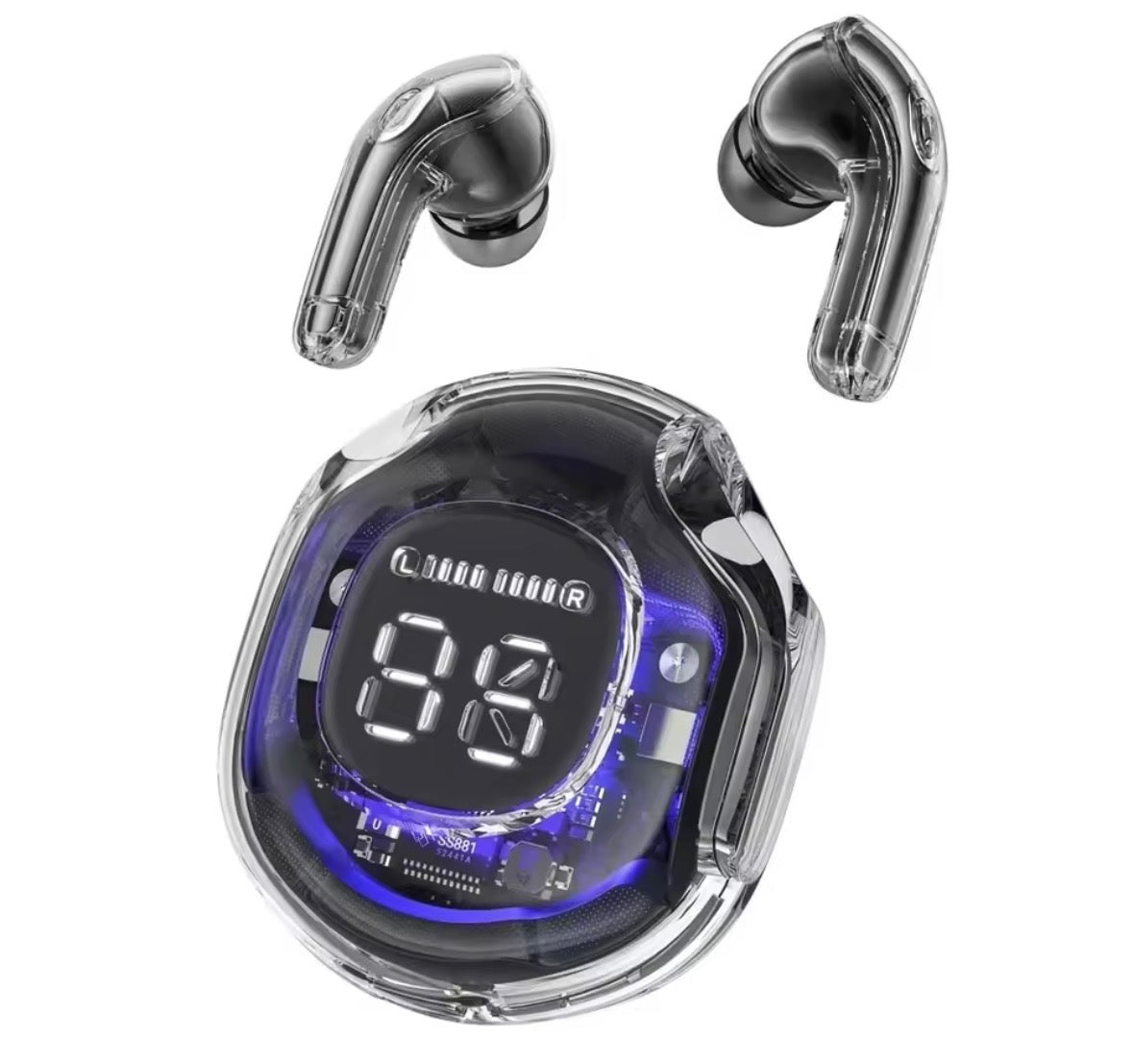 Wireless Bluetooth Headphones LED Power Digital Display