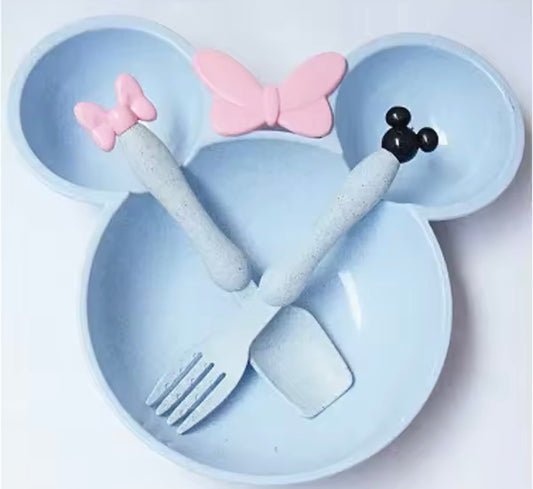 Baby Training Bowl Spoon Fork  Plate Set