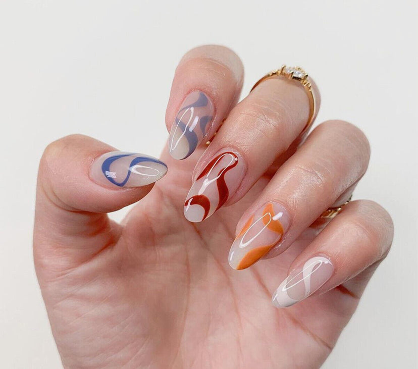 24Pcs Long Coffin Press On Nails 6