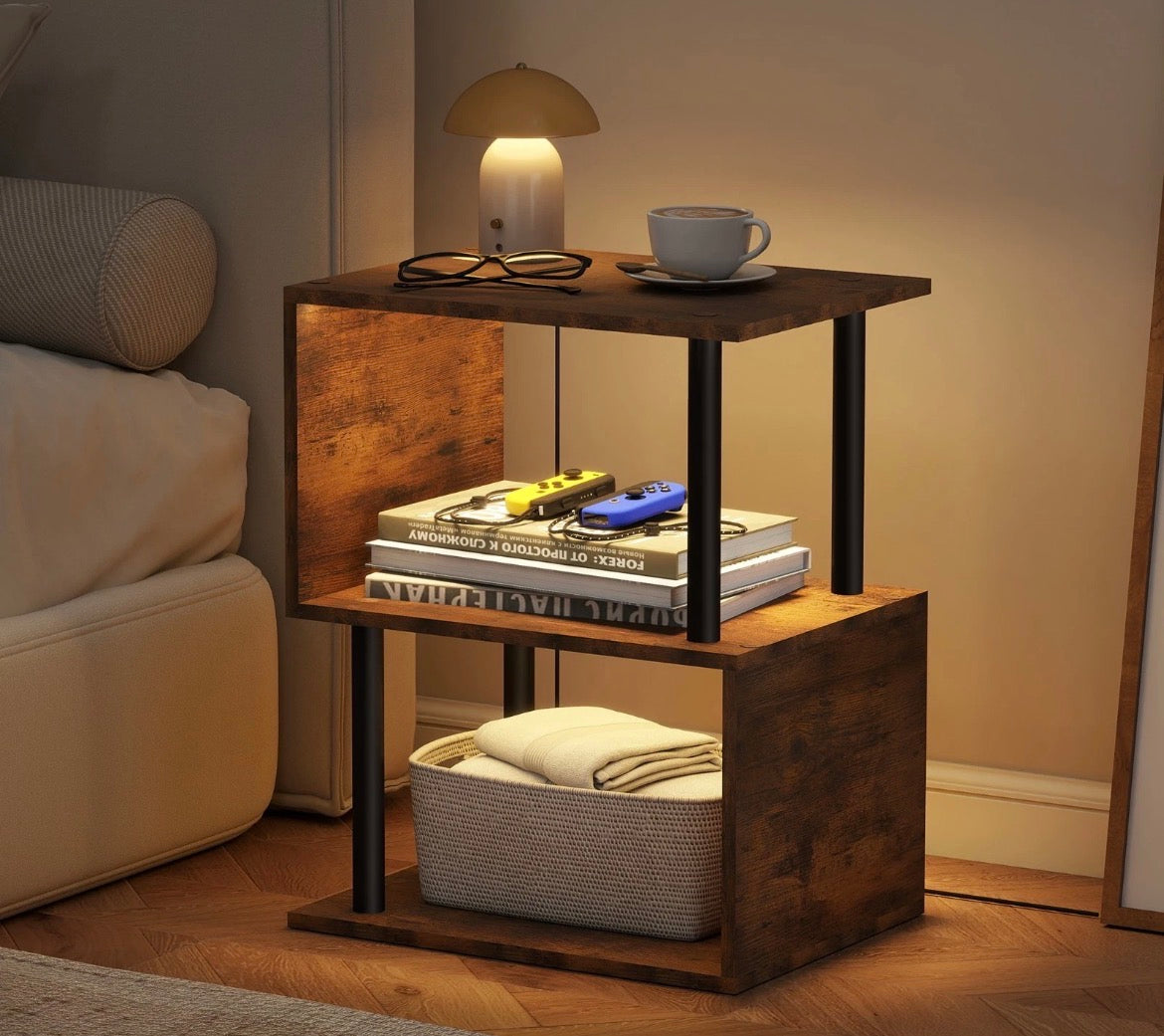 Bedside Table With LED Lights
