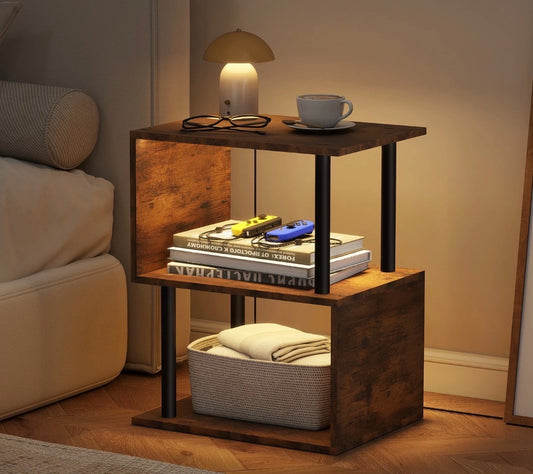 Bedside Table With LED Lights