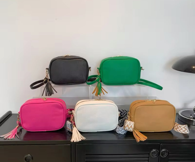 Handbag With Patterned Strap