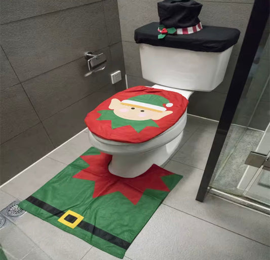 Cute Christmas Toilet Seat Set