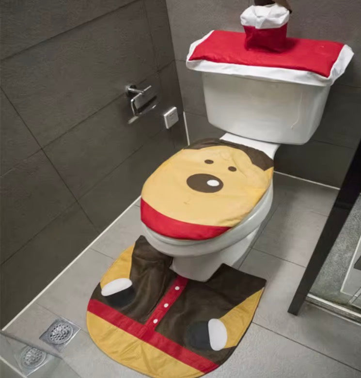 Cute Christmas Toilet Seat Set