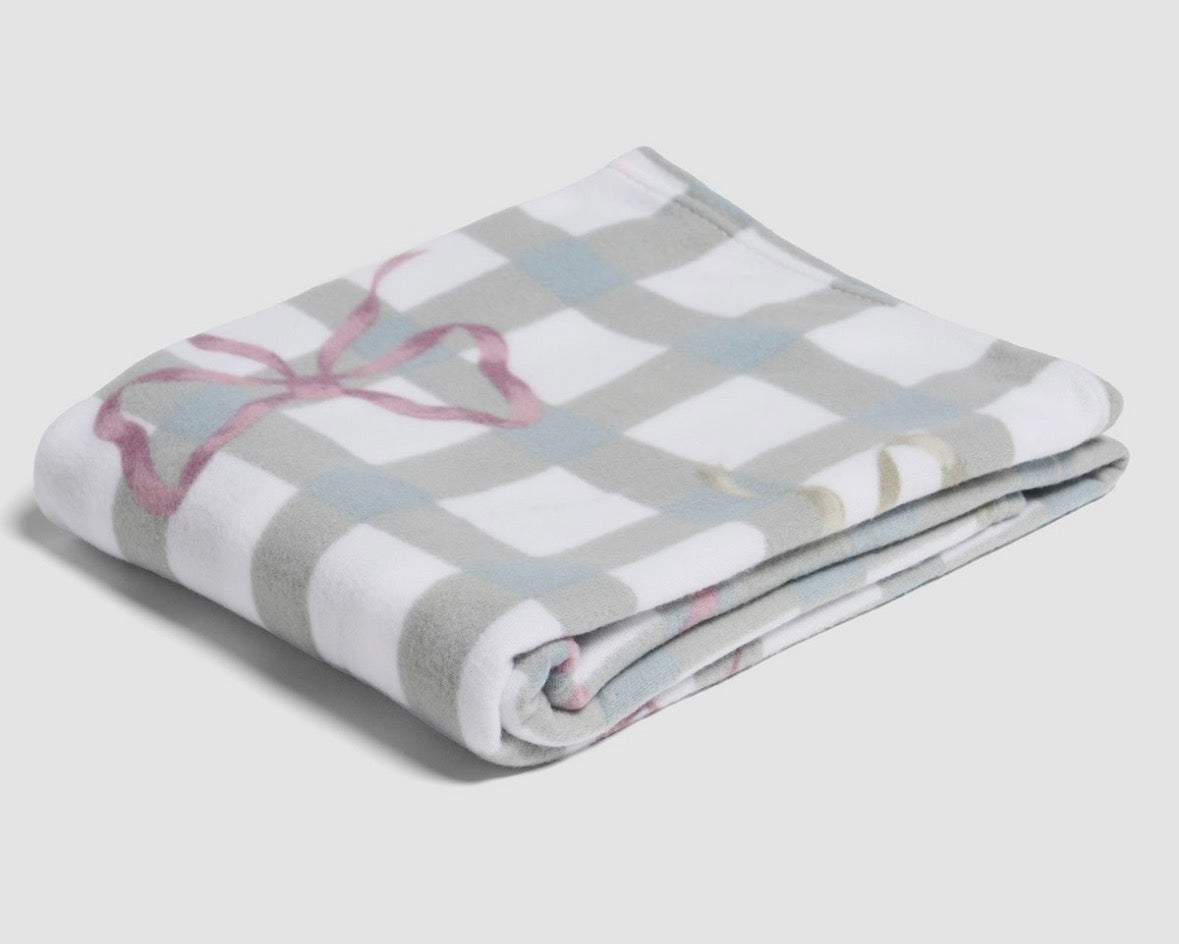Bow Fleece Throw 120cmX150cm