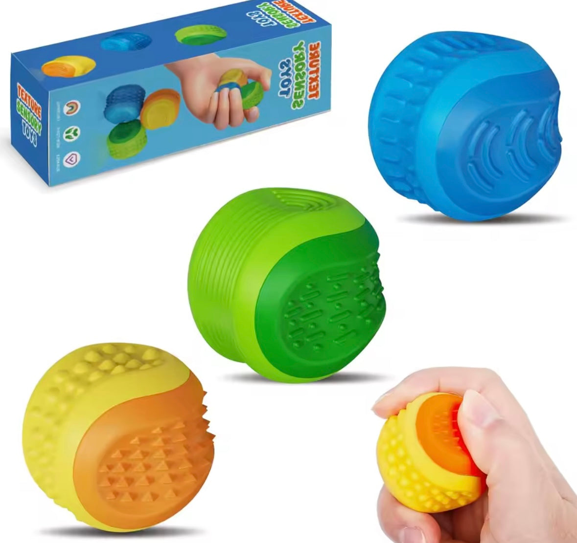 Silicone Textured Sensory Stone Balls