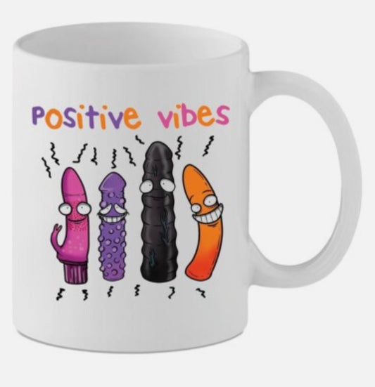 Positive Vibes Funny Mug RUDE