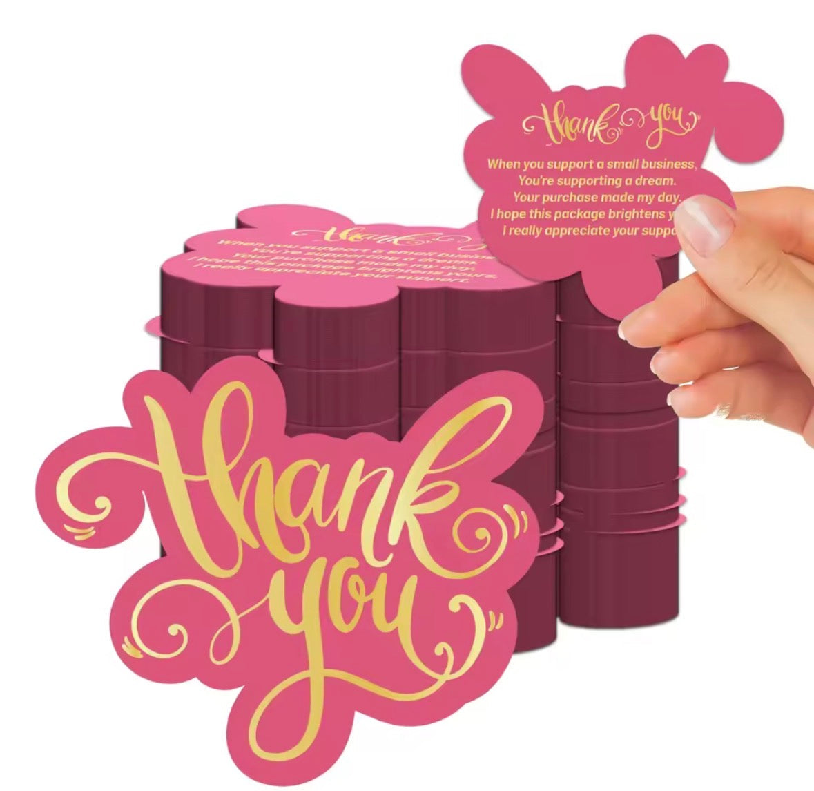 50pcs Double-Sided Thank You Cards