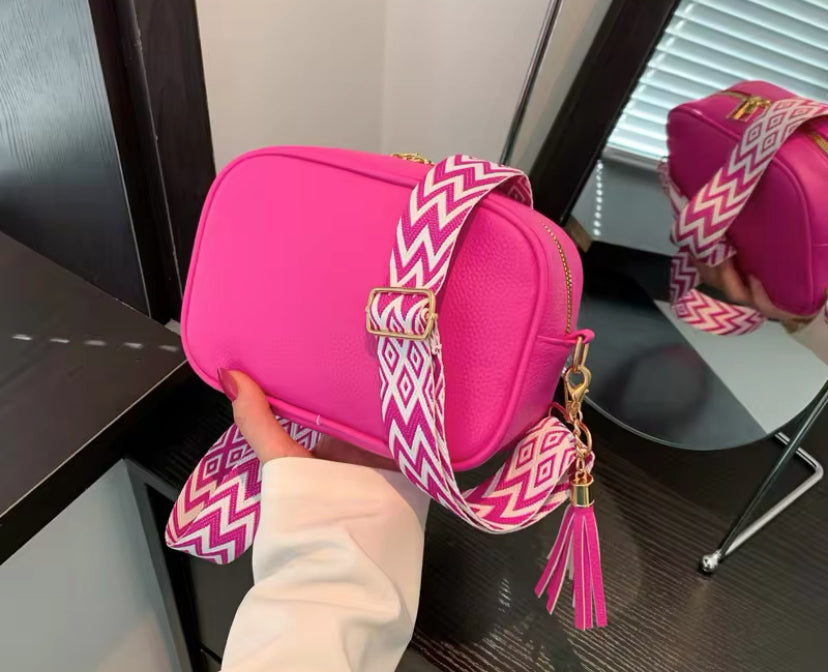 Handbag With Patterned Strap