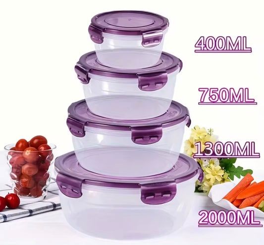 4 Containers + 4 Sealed Lids
