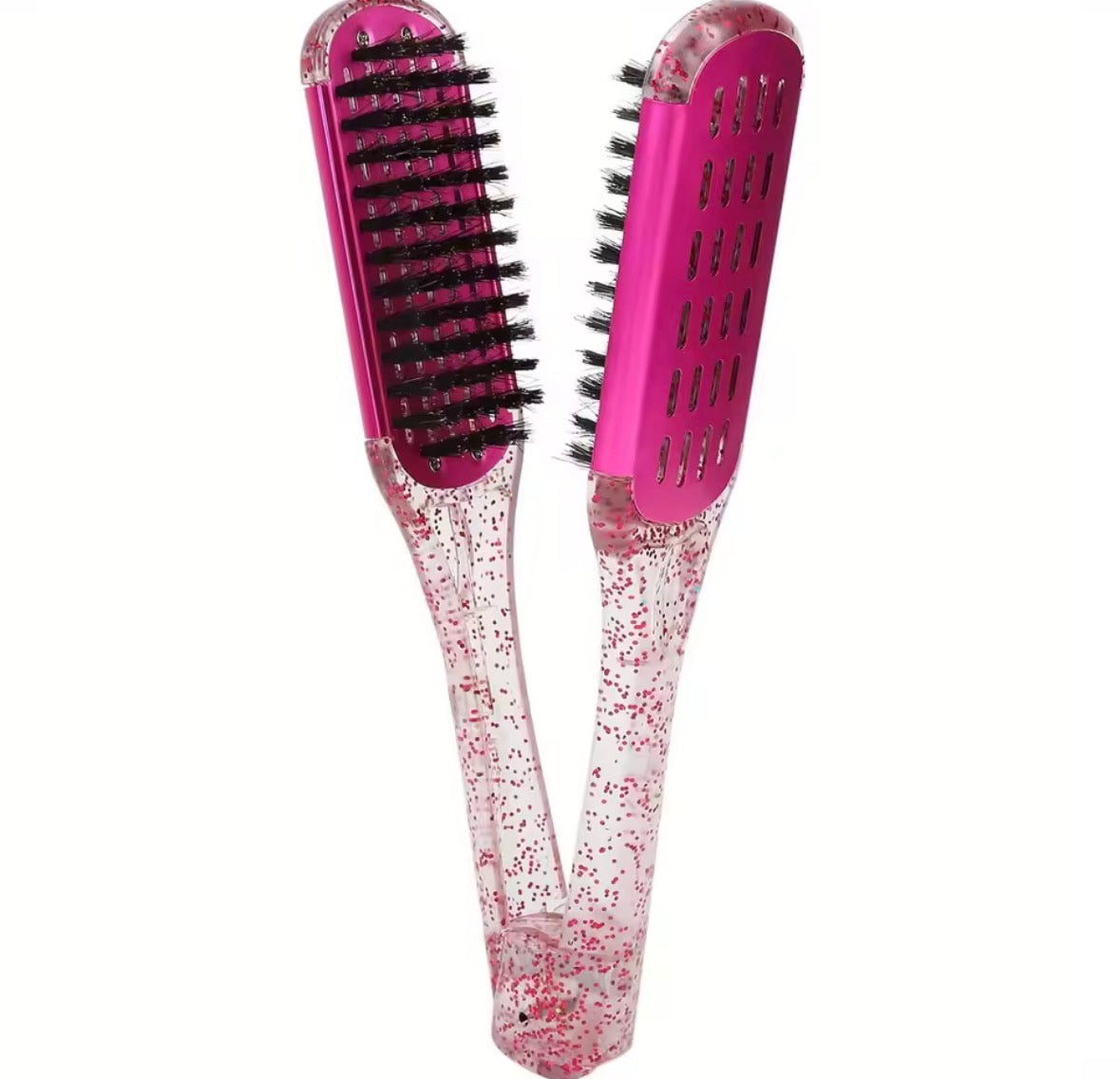Hairbrush Nylon Hair Straightening Double Brushes
