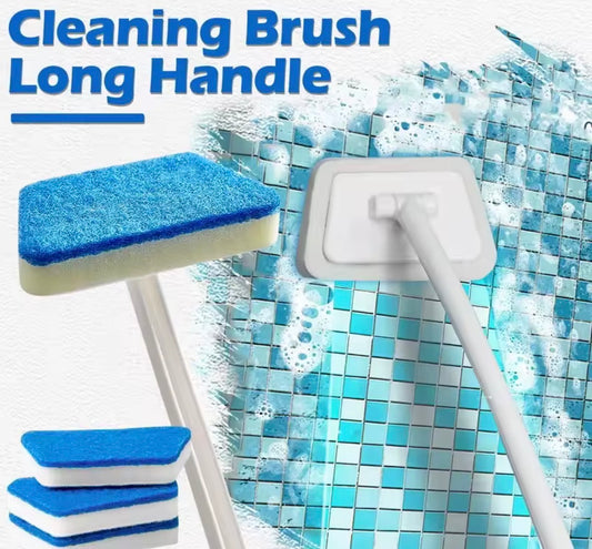 Bathroom Sponge Cleaning Brush  with 3 Sponges