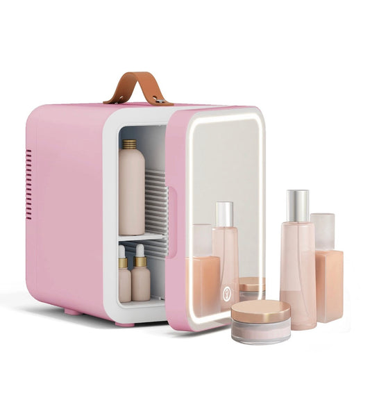 4L Mini Fridge with Makeup LED Lighted Mirror
