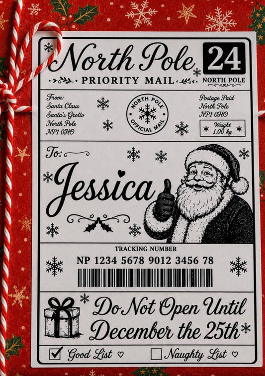 Pack of 40 Personalised Christmas Shipping Labels