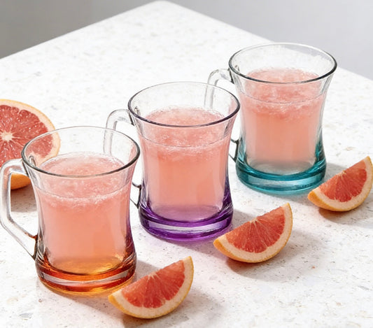 3PCS Zen Coral Glass Tea Mug- Random Color