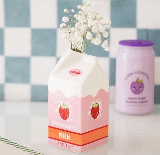 Milk Carton Shaped Flower Vase